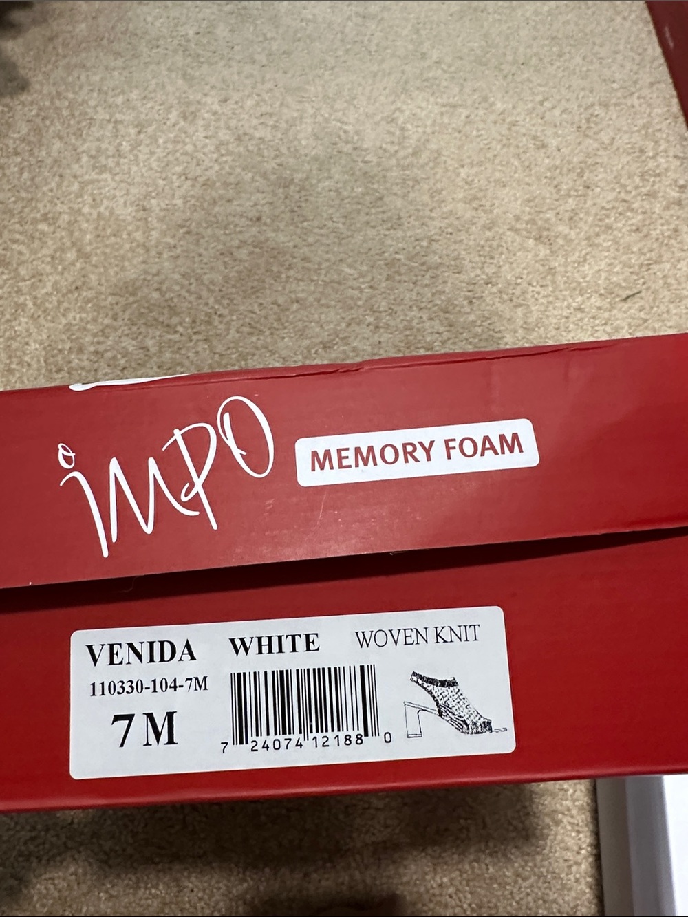 IMPO Venida white woven heels